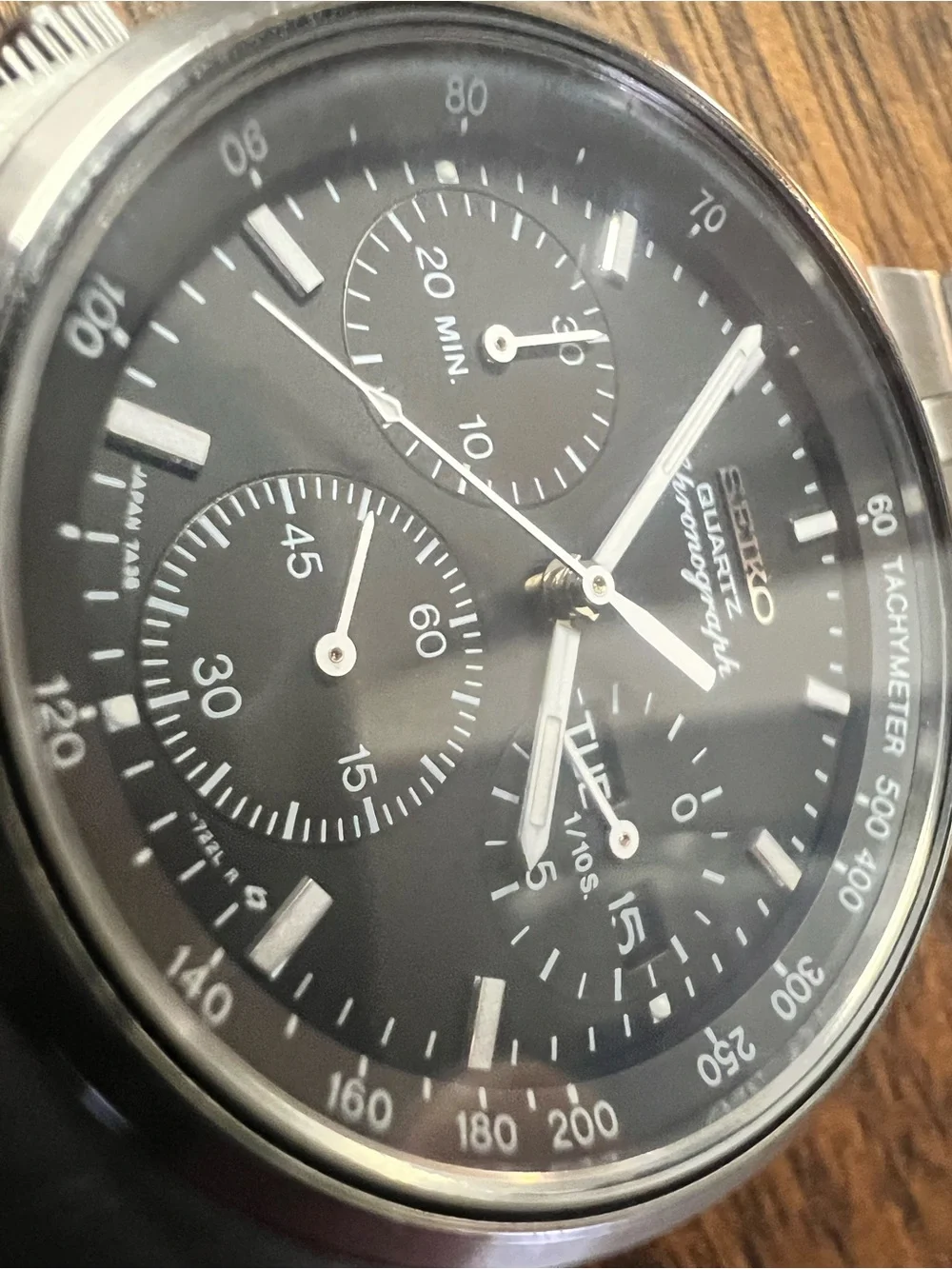 Vintage July 1987 Seiko 7A38-7270 Quartz Chronograph Watch - Original Bracelet